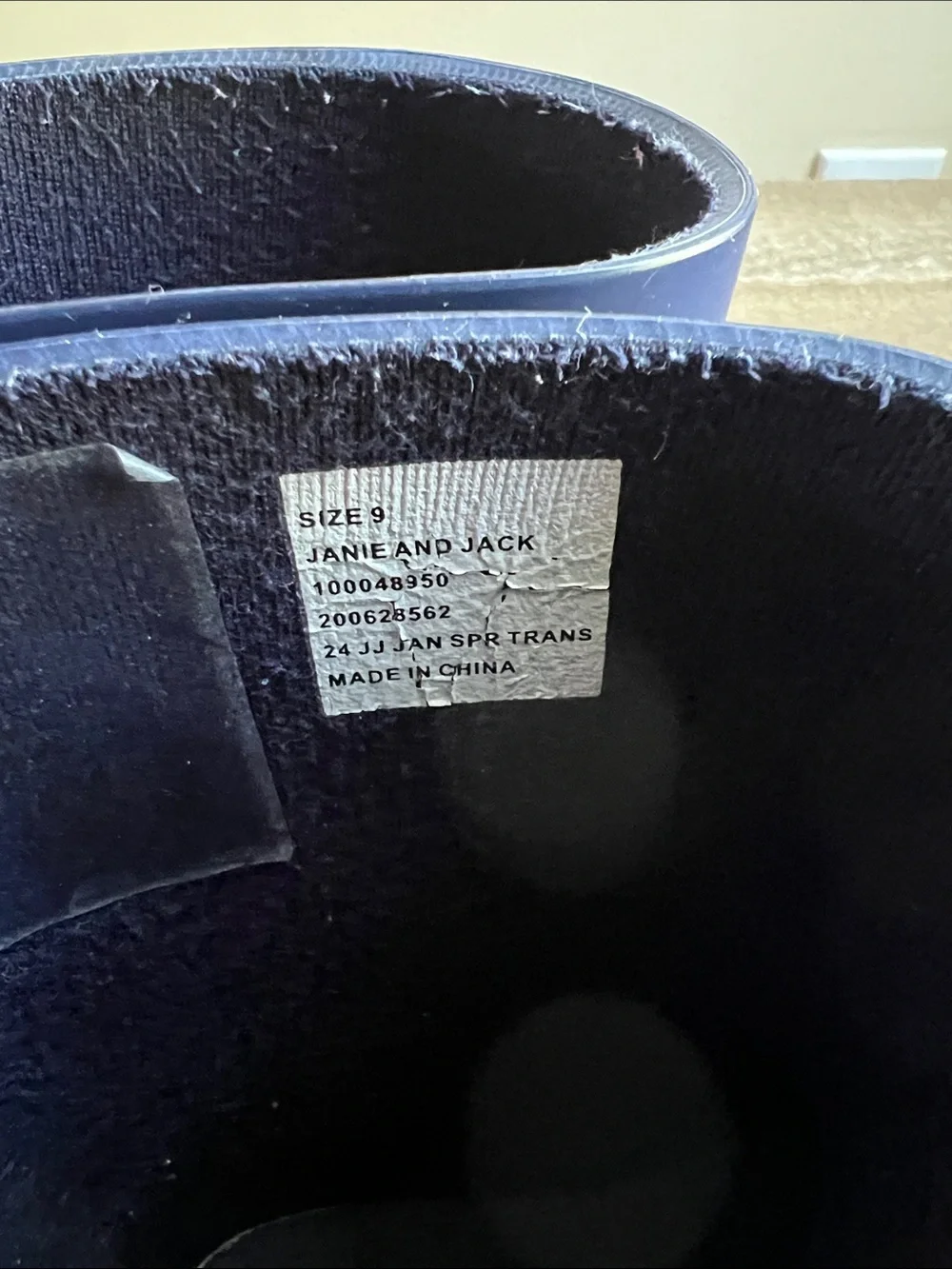 EUC Janie and Jack Floral Navy Rain Boots